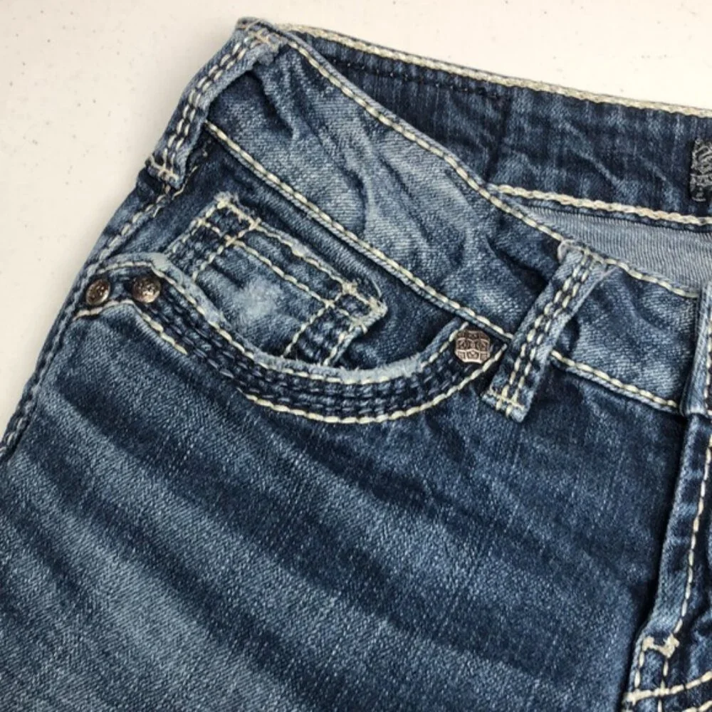 SILVER AIKO LOW STRAIGHT JEANS 26x32 ⭐️
